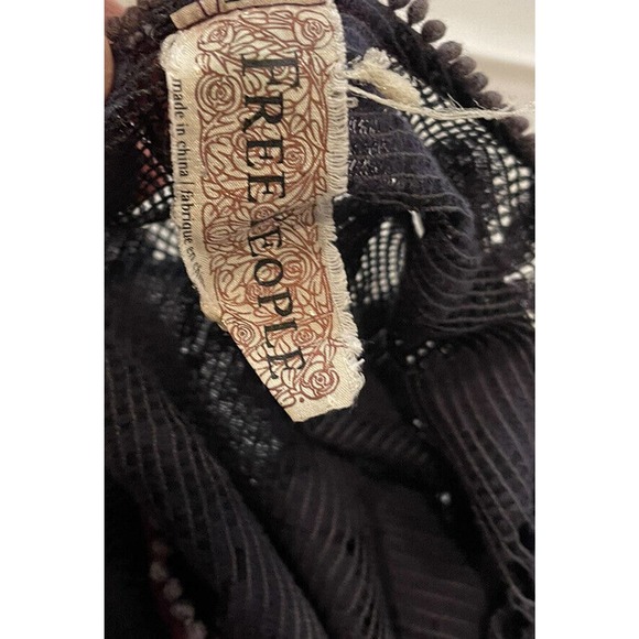 Free People womens Lace Boho Dress Cover Up Size Small zipper blue beach flare - Picture 10 of 10